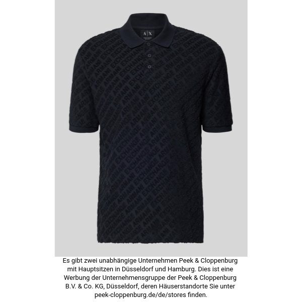 Armani Exchange Herren Dunkelblau Slim Fit Poloshirt Mit Logo-Muster Groß