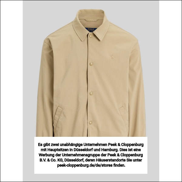 Polo Ralph Lauren Herren Beige Regular Fit Blouson Aus Baumwoll-Mix Modell 'Seersucker'