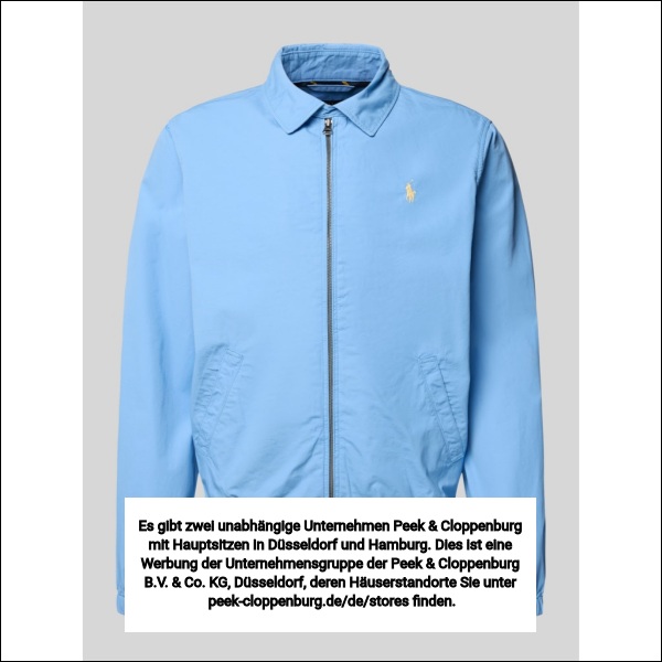 Polo Ralph Lauren Herren Hellblau Regular Fit Blouson Aus Reiner Baumwolle Klein