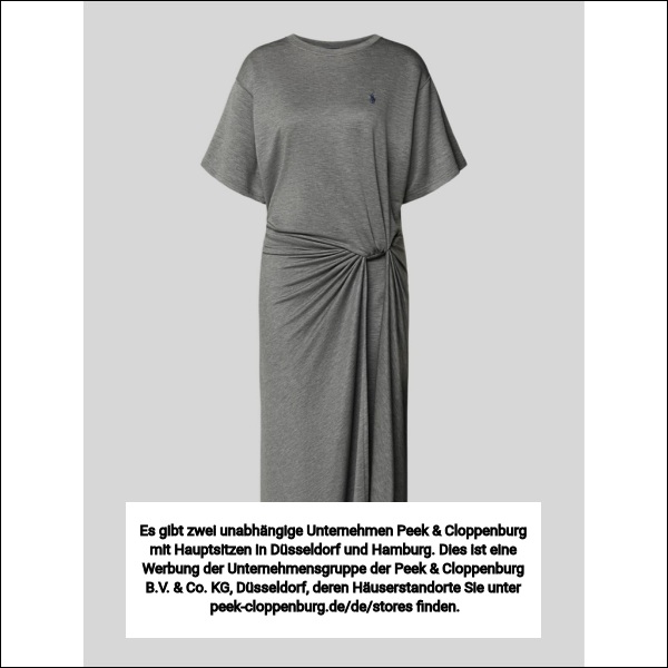 Polo Ralph Lauren Damen Hellgrau Melange Körpernahes Freizeitkleid Aus Lyocell-Mix