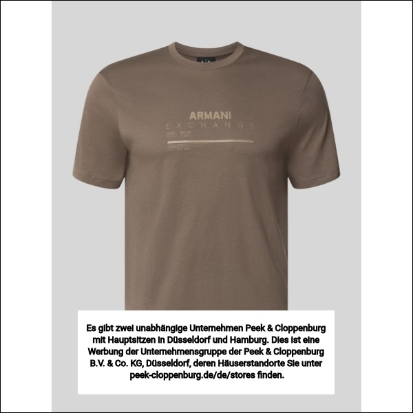 Armani Exchange Herren T-Shirts Braun Gr. Übergröße XXL 
