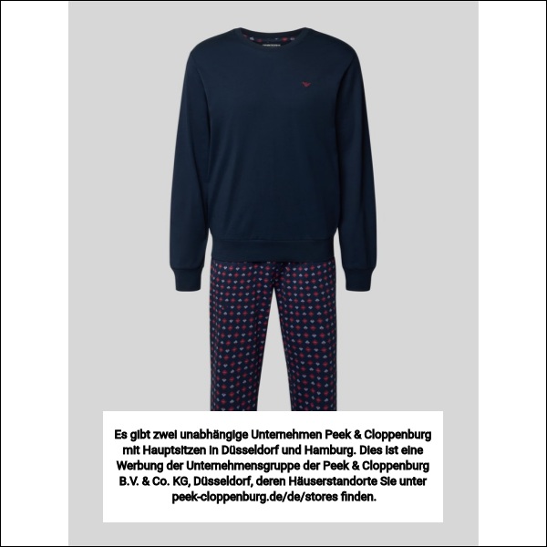 Emporio Armani Herren Marine Pyjama Mit Logo-Stitching
